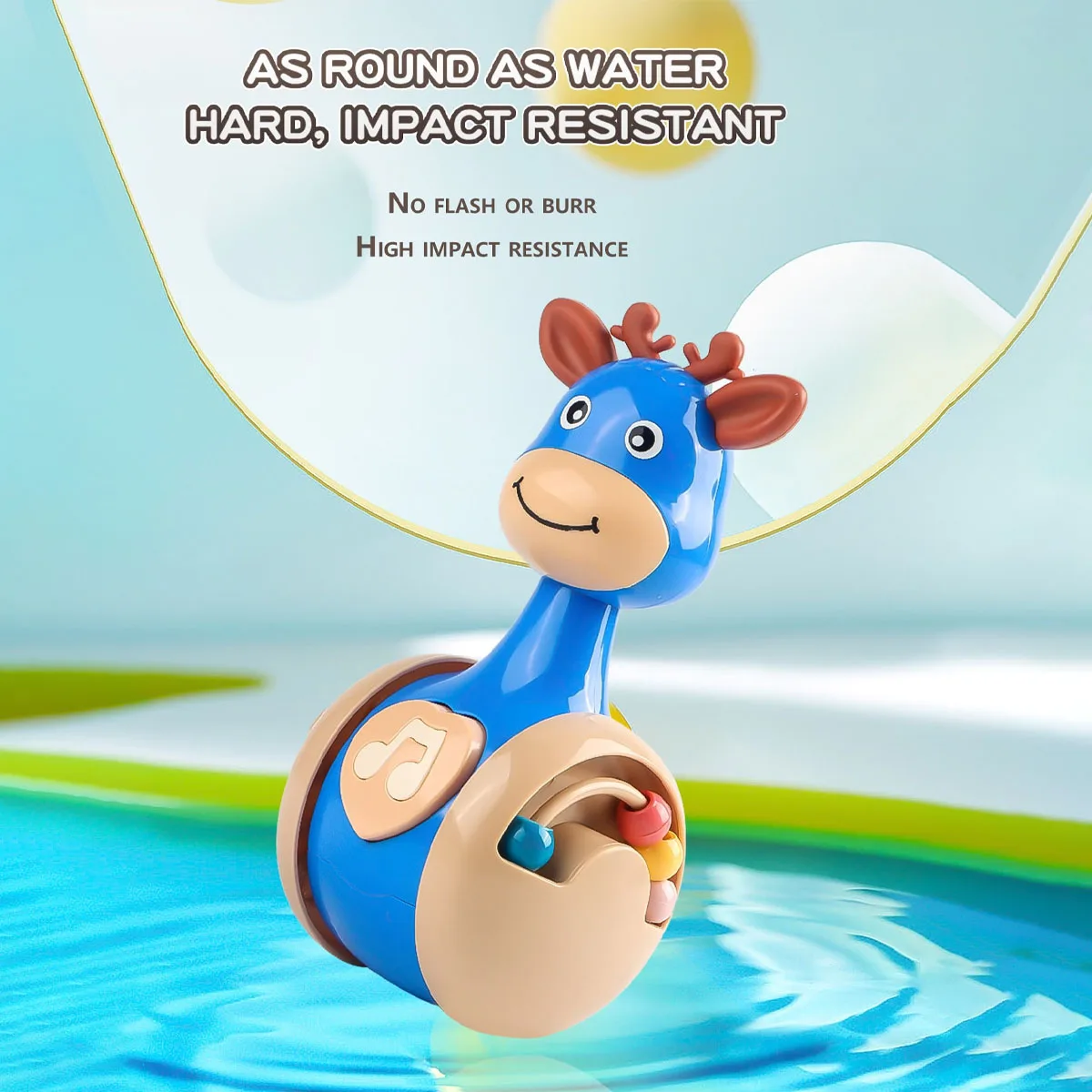 Mainan pendidikan dini bayi, Tumbler rusa multifungsi 1 buah untuk anak laki-laki dan perempuan