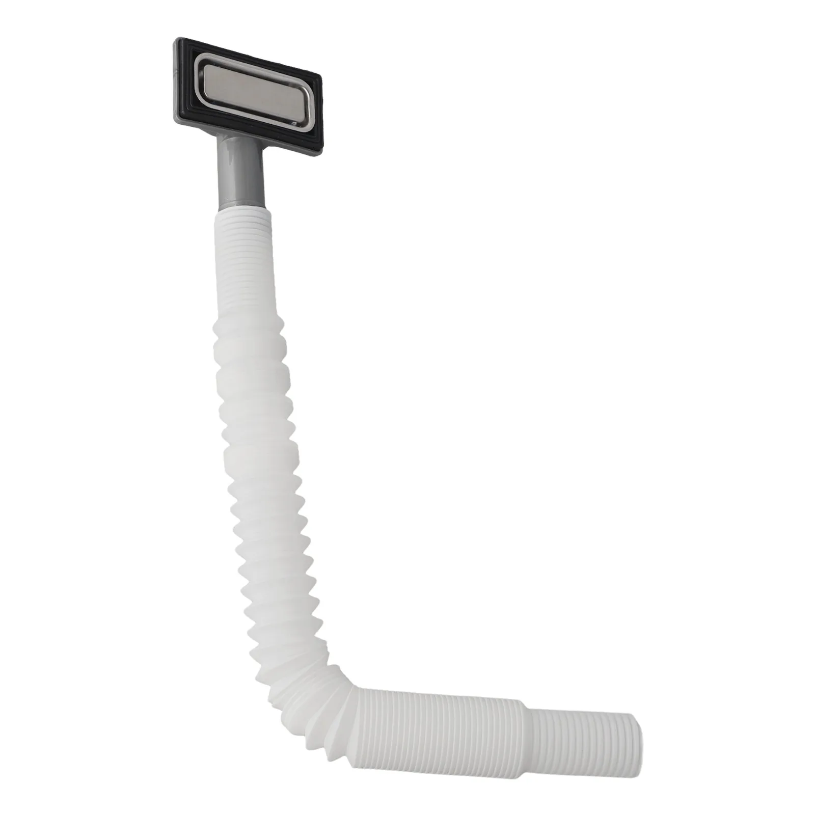 1PC Sink Drain Accessory Gray Square Overflow Head Drainage Waste Fittings Flexible Hose Drain Kitchen Sink Accessory