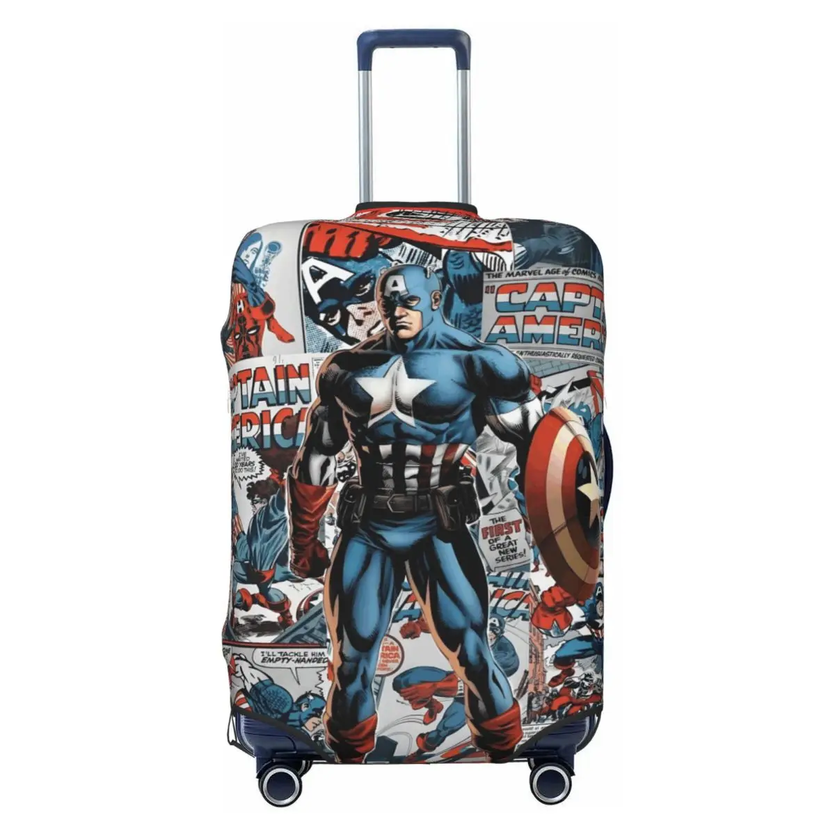 

Custom Classical Captain America Luggage Cover Protector Funny Comics Design Travel Suitcase Covers for 18-32 Inch