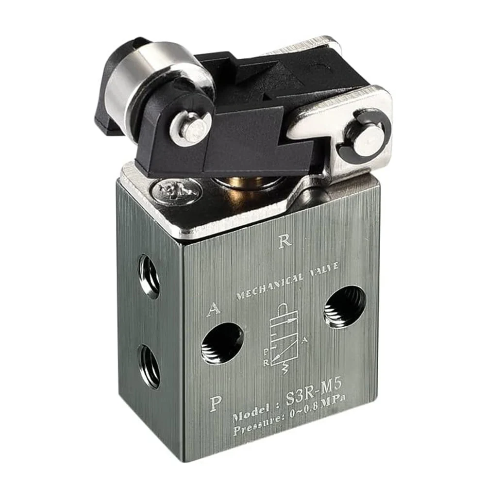 2 Position 3-way Pneumatic Mechanical Valve S3R-M5 Roller Type Mechanical Valve High-volume Tool Accessories