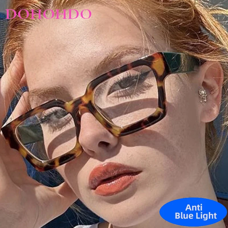 

Luxury Brand Designer Retro Square Eyeglasses Men Women Blue Light Blocking Glasses Fashion Classic Eyeglasses For Office Work
