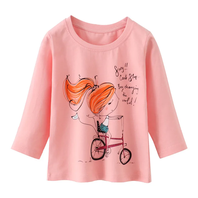 

Jumping Meters 2-7T Girls T Shirts For Autumn Spring Animals Print Fashion Baby Long Sleeve Blouse Kids Shirts Clothing