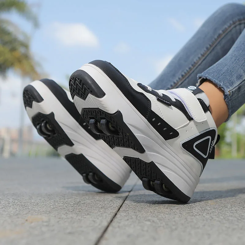 

Student Wheeled Roller Sneakers: Lightweight Sneakers – Boys', Girls' & Teens' Roller Skates for Commuting