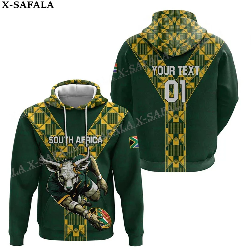 

South Africa Rugby Go Springboks 3D Print Zipper Hoodie Men Pullover Sweatshirt Hooded Jersey Tracksuit Outwear Coat Casual-2