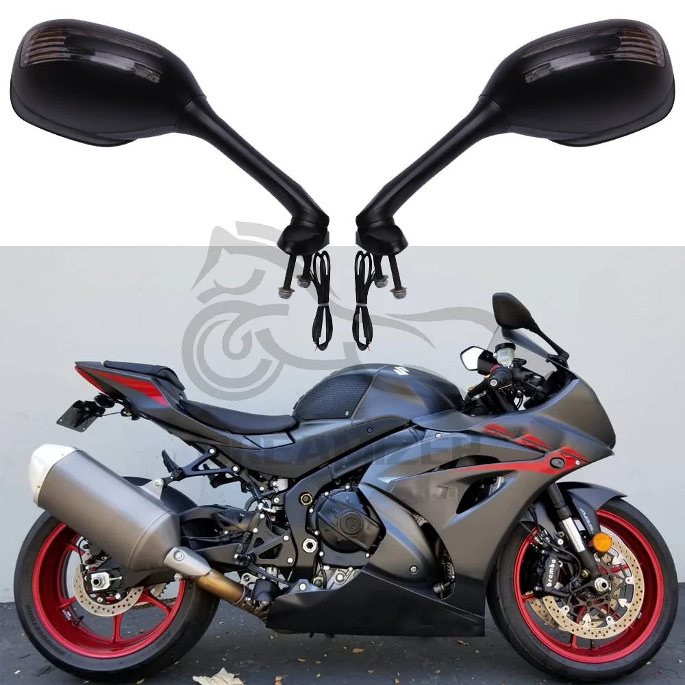 

Для Suzuki GSXR1000 2005-2008 GSXR600/750 2006-2010 мотоциклетные боковые зеркала заднего вида со светодиодным указателем поворота