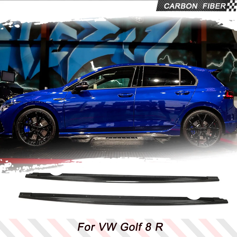 

Carbon Fiber Side Skirt Extension Lip Splitters For Volkswagen VW Golf 8 R 2021-2023 Car Side Racing Body Kits Door Protection