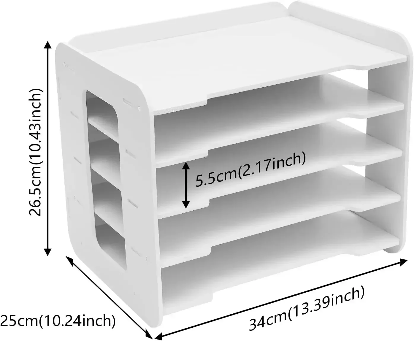 5-laags bureau-organizer, brieflade-organizer, opbergvakken, map, A4-papierlade voor een bureau, bureau