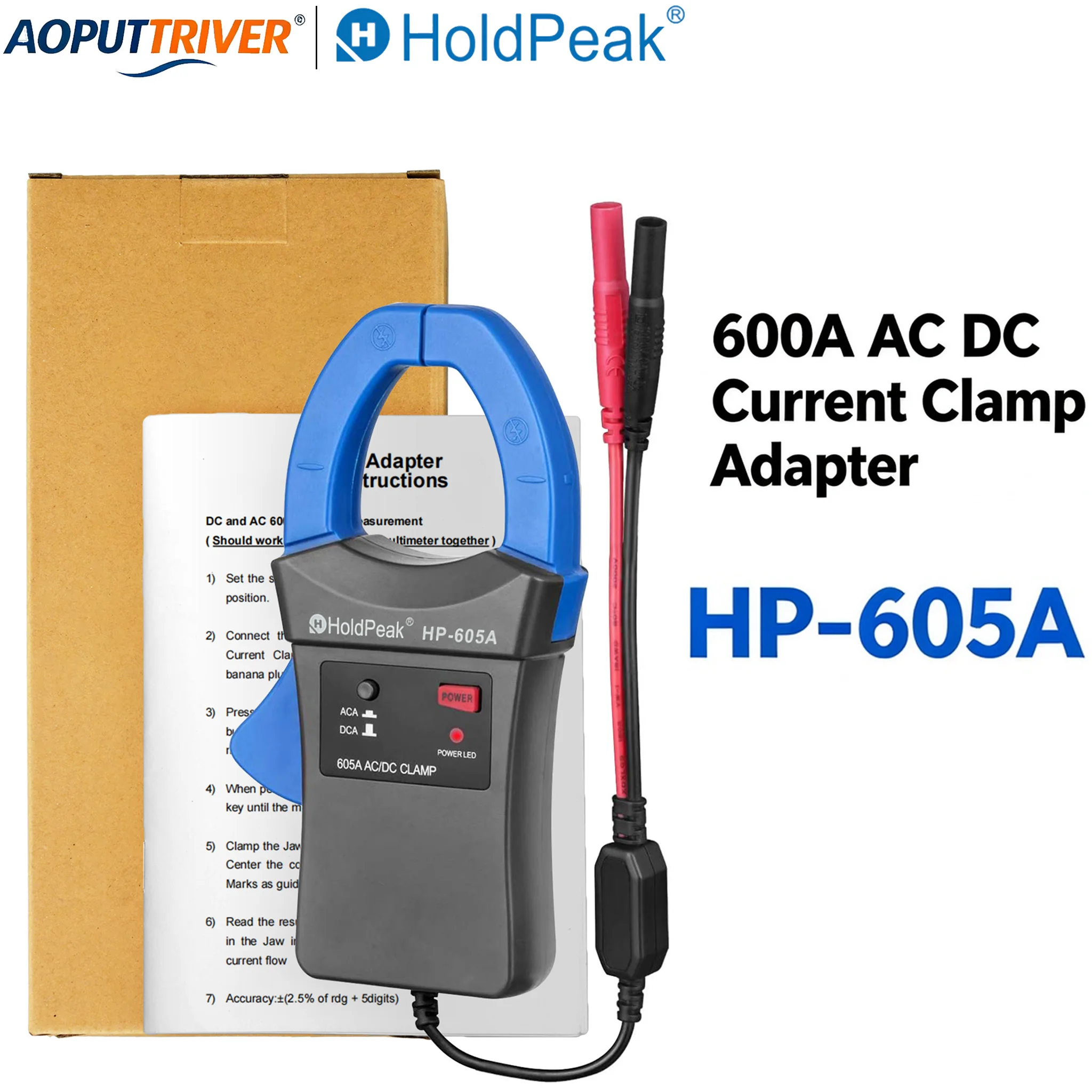Current Clamp Probe 600A - HP-605A 600A AC DC Current Clamp