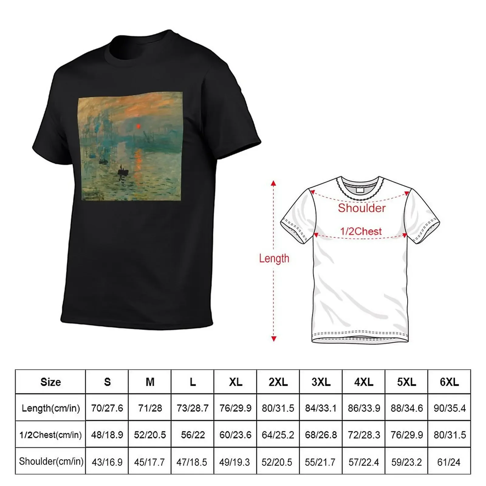 Claude Monet | Impression Sunrise | Daybreak Over the Port of Le Havre T-Shirt cotton man t-shirts customizeds anime shirts men