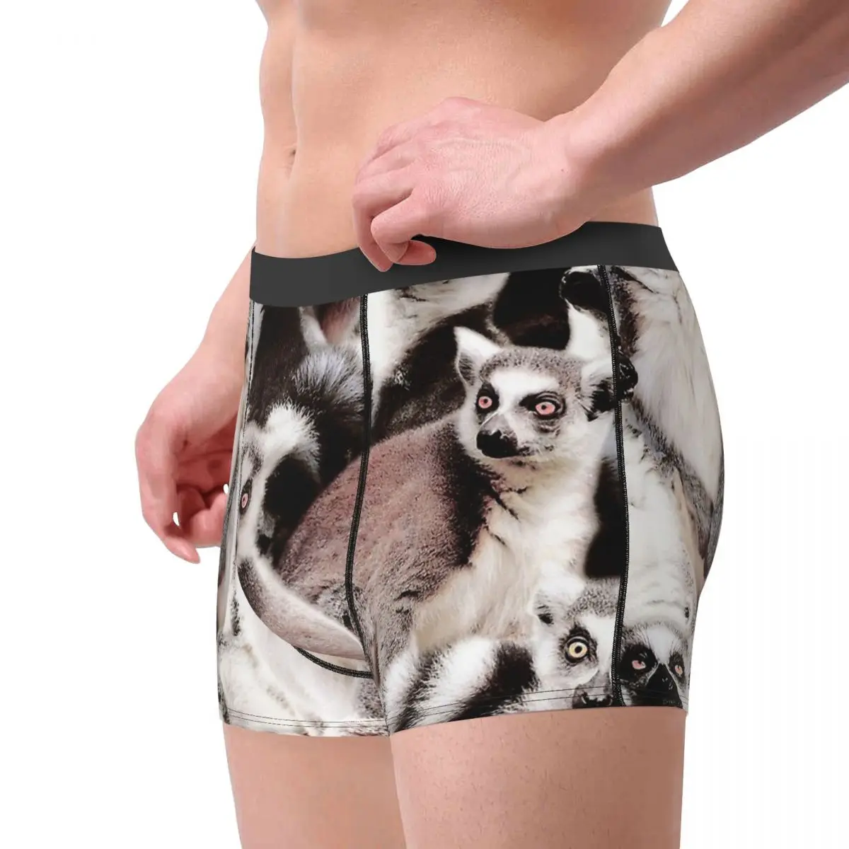 Animal Meme Lemurs Underpants Homme Panties Male Underwear Sexy Shorts Boxer Briefs