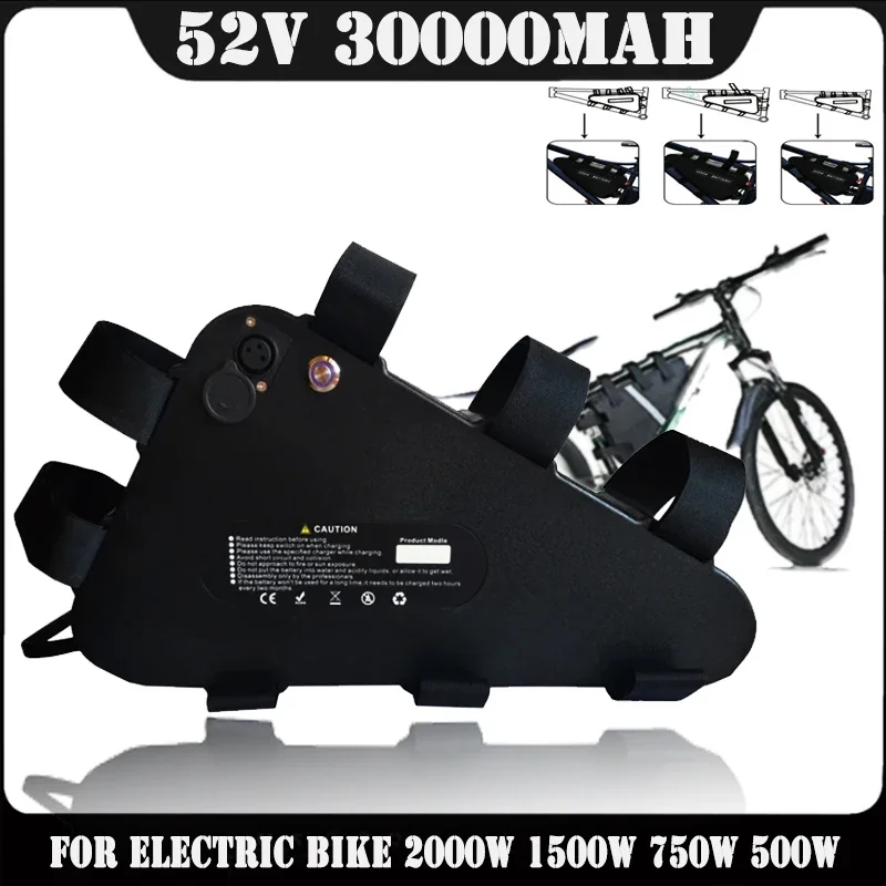 48/52V 20/30Ah Triangle Battery Tes-la L-G Pack for 2000W 1500W 750W 500W rechargeable battery 18650.00