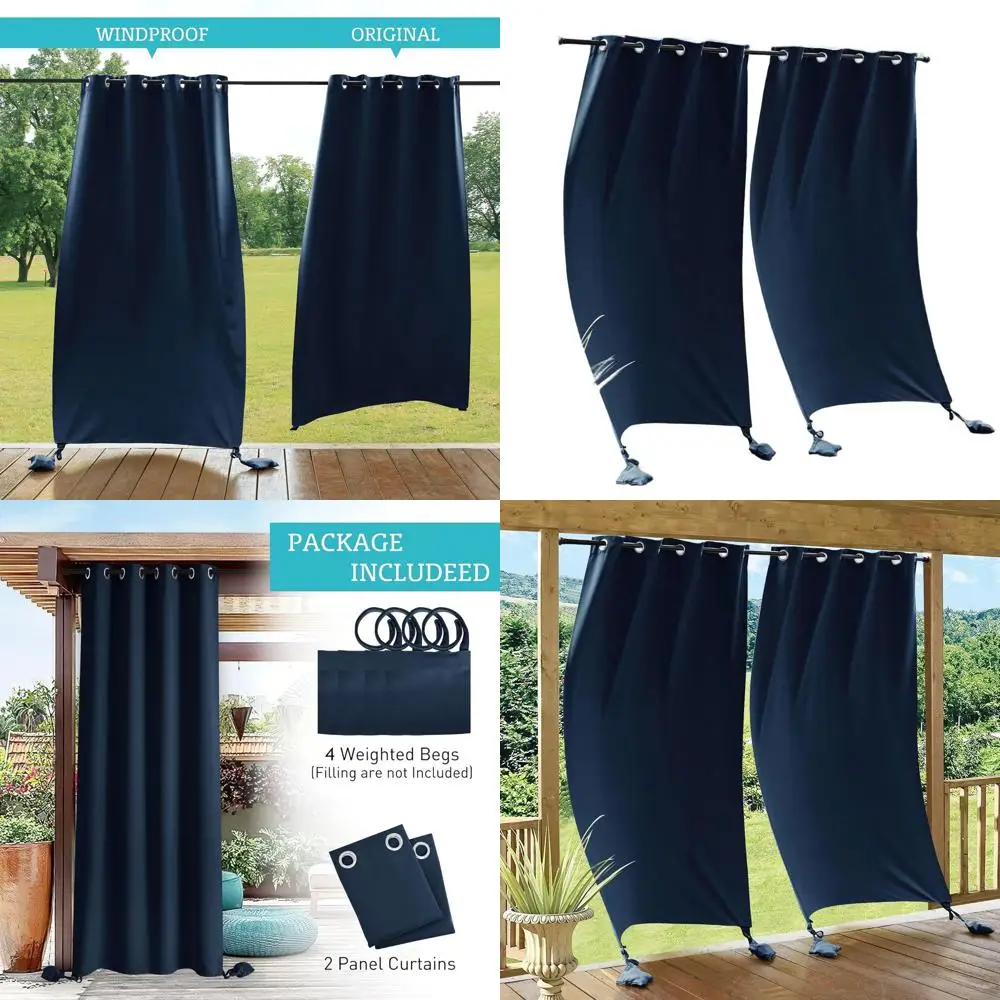 Tende da esterno antivento e impermeabili blu navy, 52x90, confezione da 2, ideali per patio, portico, gazebo