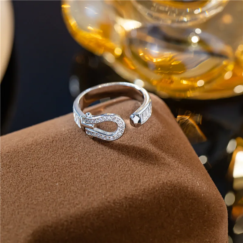 New Korean Exquisite Simple Geometric Opening Ring Elegant Fashion Metal Ring Women's Jewelry