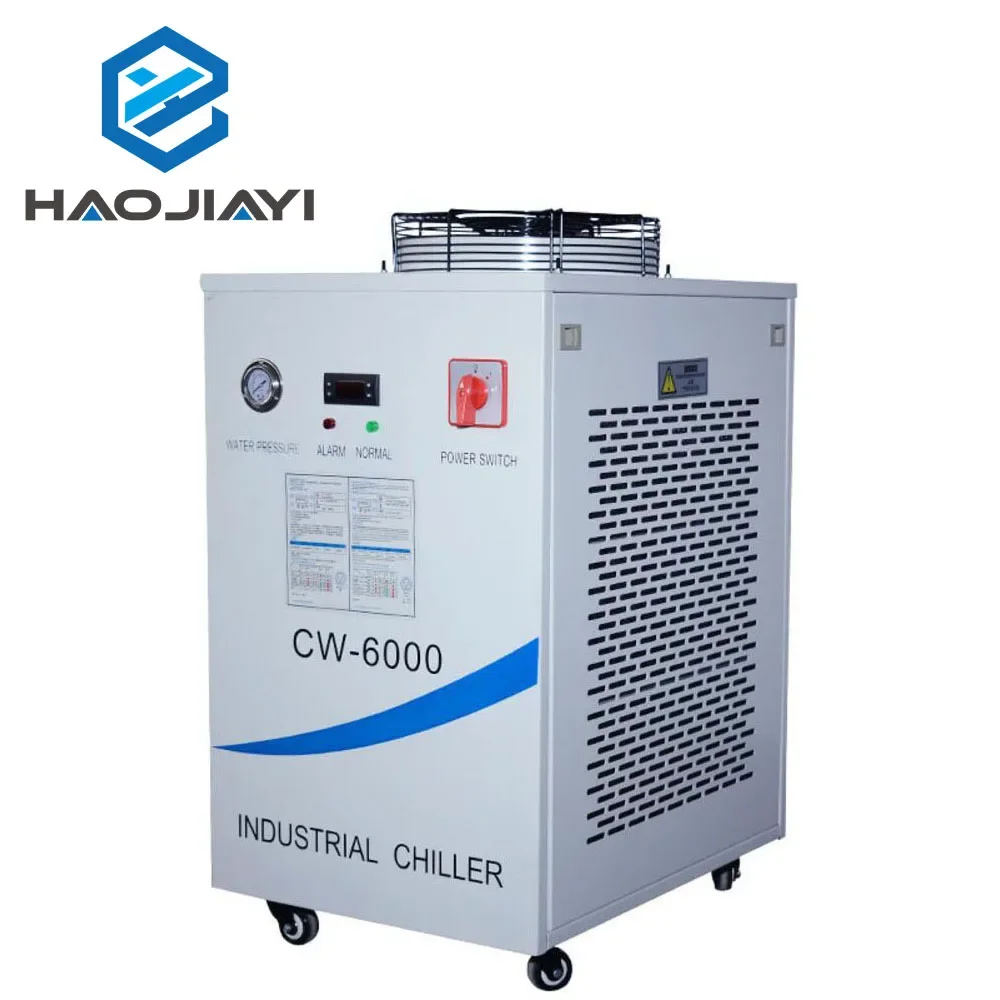 HAOJIAYI Original S&A Industriekühler CW-6000 70 l/min Durchfluss R-410a Kühlmittel 50/60 Hz für Maschinenwasserkühlsystem