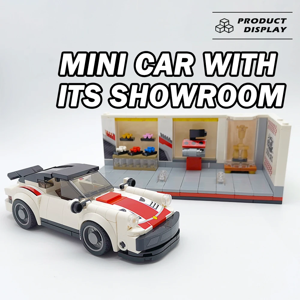 Techniczne sportowe przechowywanie samochodów klocki Model parking mały salon cegły zaawansowane technologicznie modułowe plastikowe zabawki na prezenty dla dzieci