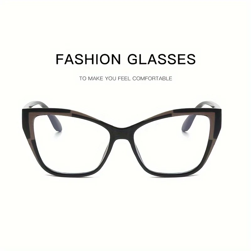 남성과 여성을 위한 새로운 금속 고양이 눈 프레임 패션 안경 1쌍, 주야간 사용, 블루라이트 방지 렌즈, 틴티드 안경