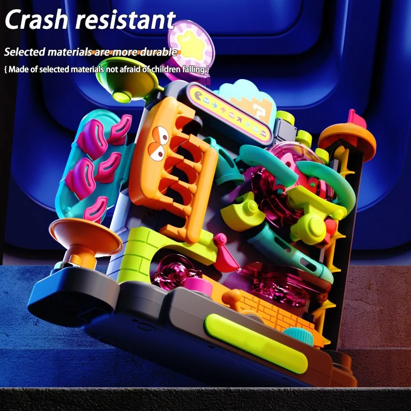 Lernspielzeug für Montessori: Mehrschichtiges Track-Abenteuerspiel, rollendes Ballmodell, interaktives Gehirn-Boosting-Spielzeug für Kinder