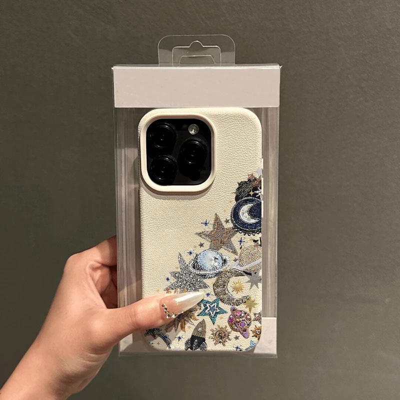 宇宙柄ライチテクスチャiPhoneケース iPhone 17 11 13 14 12 15 16 Pro Max XS X XR 7 8 Plus対応 耐衝撃バンパーカバー