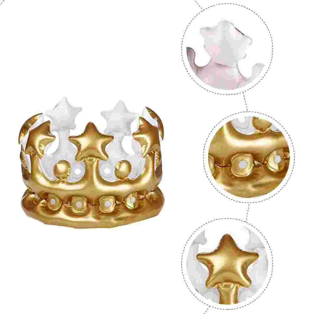 Inflatable Queen Crown ตกแต่งของเล่นเด็กจําลองเด็ก Happy วันเกิดตกแต่ง