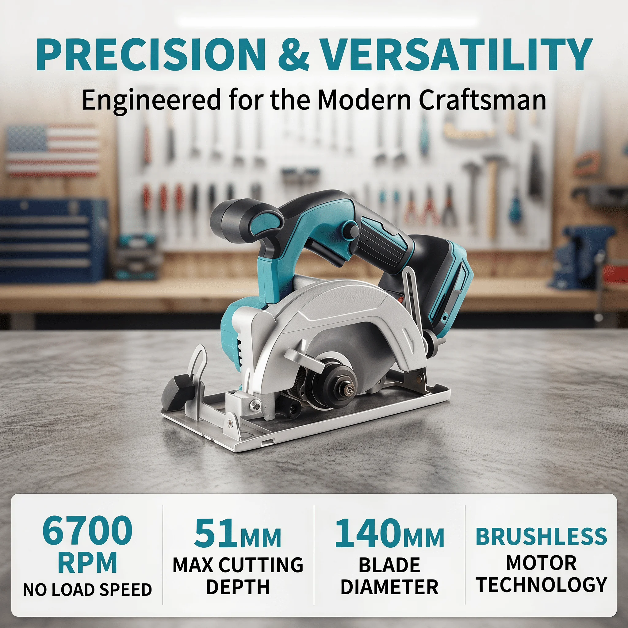HAOLTON 5 Inch Brushless Cordless Circular Saw 5000RPM, 45° Bevel Cut, Electric Woodworking Tool, Fit Makita 18V Battery Bare