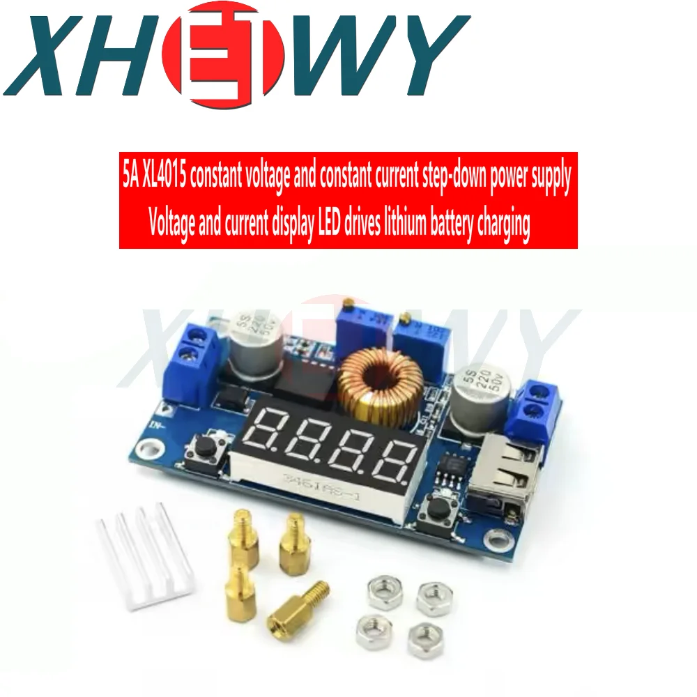 XL4015 75W DC-DC 5A Voltage Regulators Module Adjustable Buck Module With Voltmeter Display