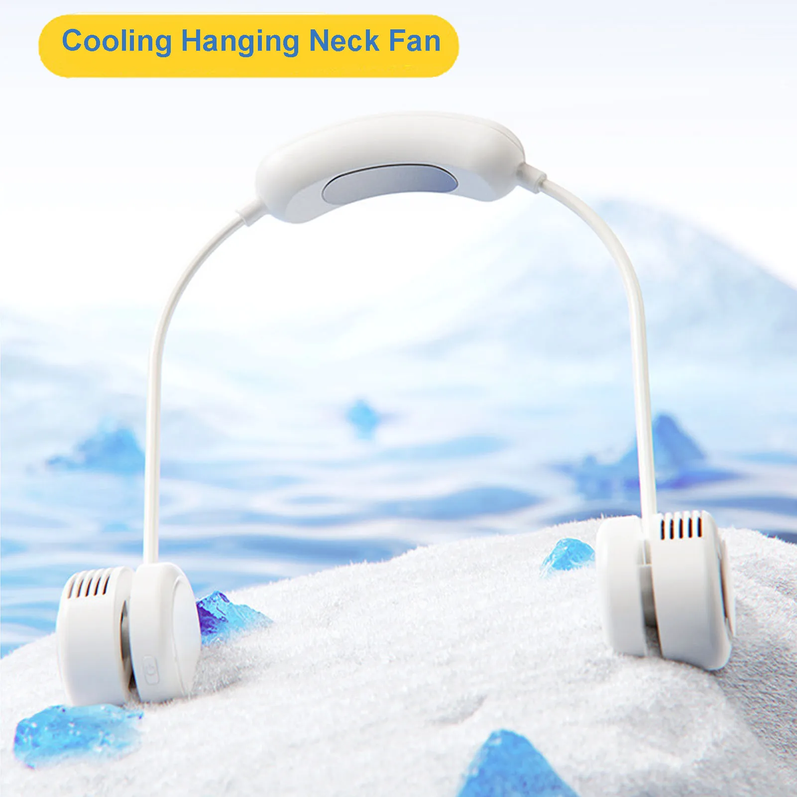 Portable Neck Fan Rechargeable 3 Speeds Wearable Personal Fan Quiet Battery Operated Semiconductor Cooling Fan for Home Office