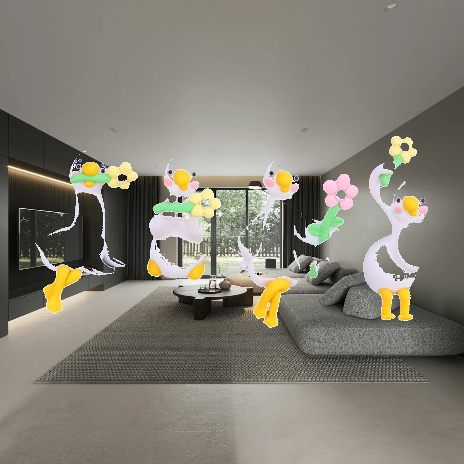 Mini Duck Figurines Resin Miniature Items Small Animal Figures Art Crafts Decorative Figurines for Car Console Desk and Cabinet