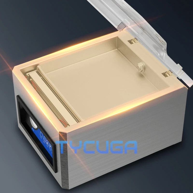 Камерный вакуумный упаковщик 180 Вт, вакуумная упаковочная машина из нержавеющей стали, сухой и влажный порошок, запечатывание пищевых продуктов для домашних продуктов, мяса, маринадов