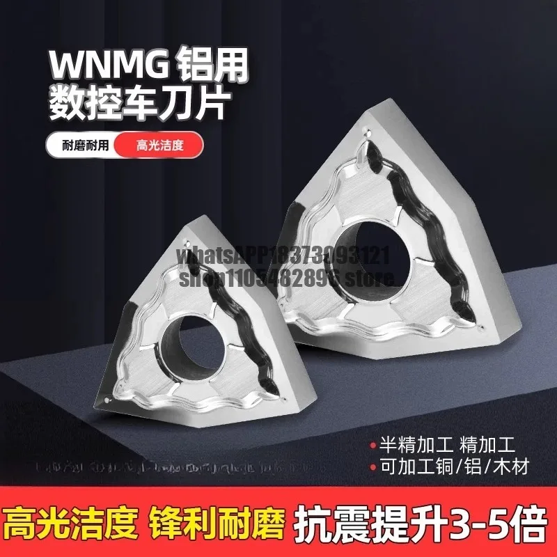 Numerical control Blade for aluminum, triangular outer circle peach-shaped turning tool, alloy knife head for copper