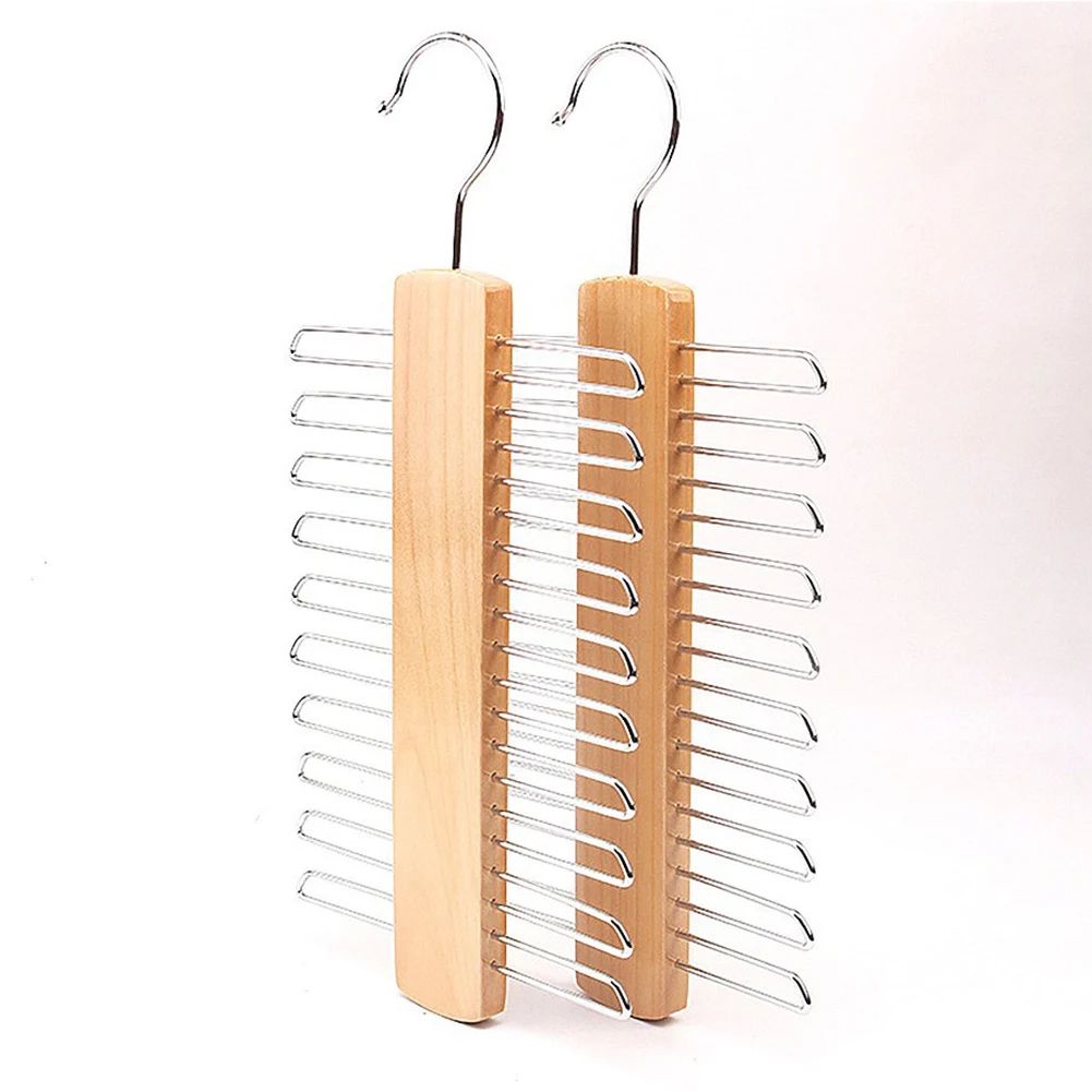 منظم ربطات عنق خشبي مع 20 سعة تخزين، منظم ربطة العنق لتوفير المساحة، رف ربط غير قابل للانزلاق لتنظيم وشاح الحزام #2