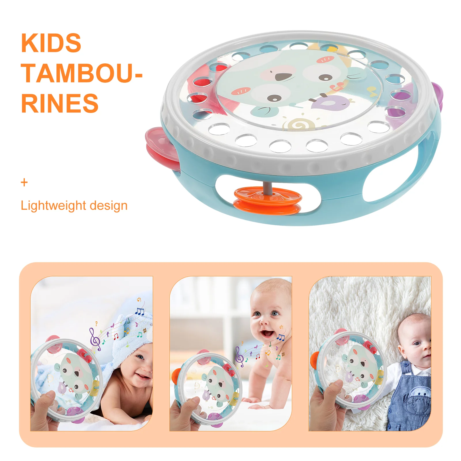 Children Clapping Tambourine Kids Tambourines for Band Cute Percussion Instruments Adults Handheld Musical