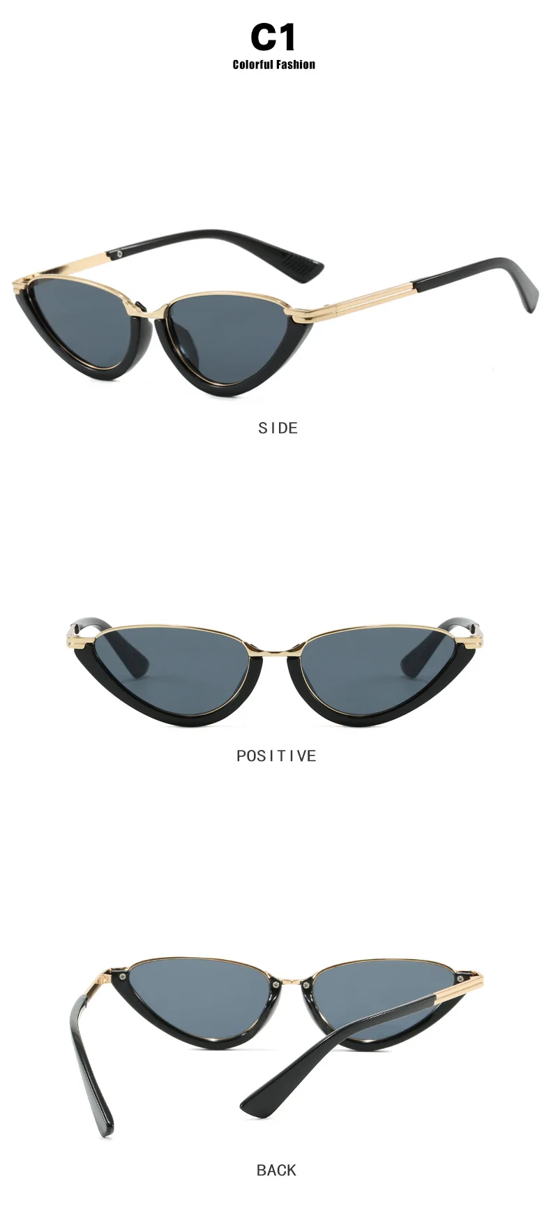 Modische Cat-Eye-Sonnenbrille für Damen und Herren, Retro, beliebt, hochwertige Sonnenbrille, Reise-Sonnenbrille, UV400-Schutz – Detail 6