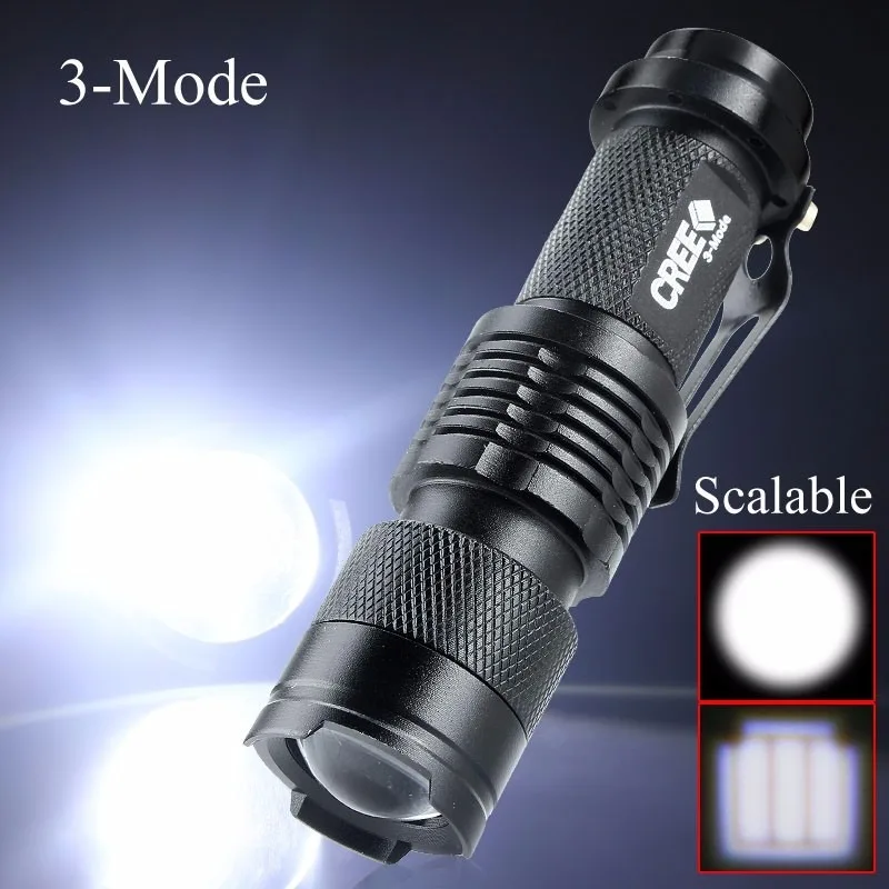 

300Lumens 5W Waterproof Zoomable Led Flashlight Red Light Torch 3 Mode Pen Light Portable Led Lights for AA/14500 Battery