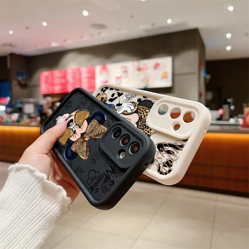 Funda con estampado de leopardo de Mickey Mouse para Samsung Galaxy S25 S24 S23 S22 Plus Ultra FE A55 A56 A54 A35 A36 A07 A17 A16 A15 A14