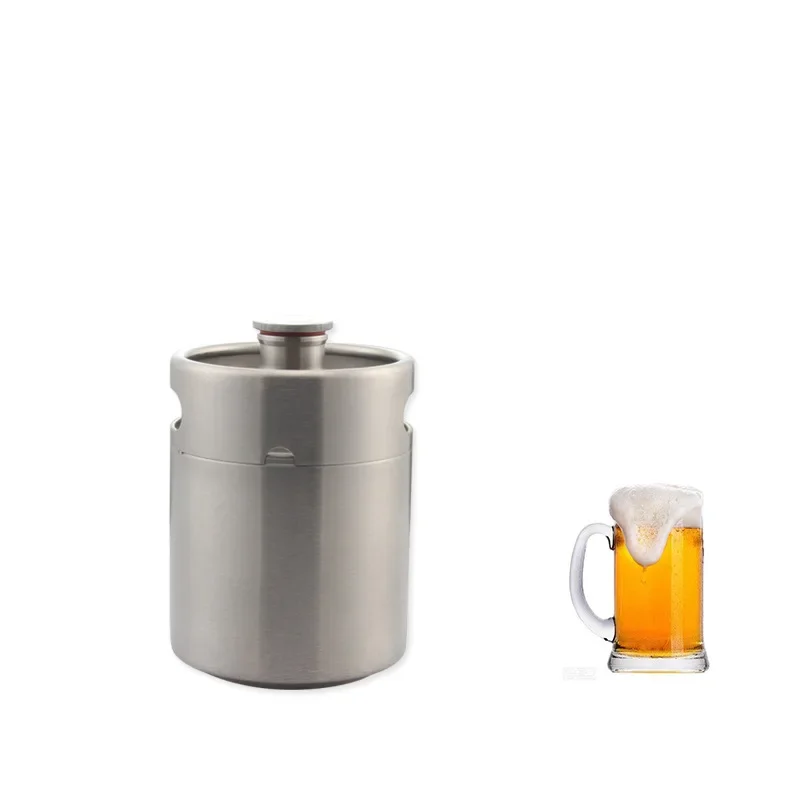 2L self-brewed home-brewed, two-shot barrel 304 stainless steel beer barrel brewery distribution thread cover pressure-resistant