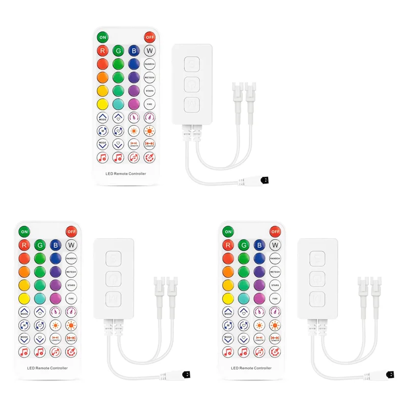 

ABVJ-3X SP611E WS2812B WS2811 Bluetooth Music LED Strip Controller IR38 Keys Remote APP For Addressable LED Lighting DC5V-24V