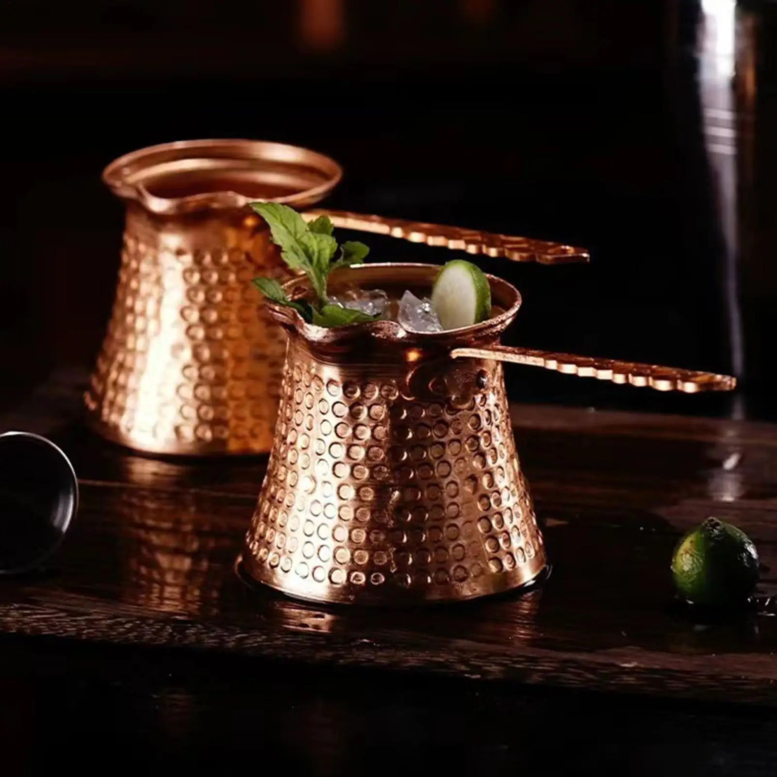 

Turkish Coffee Pot Long Handle Vintage Coffee Maker Wide Mouth Coffee Maker Classic Coffee Pot for Turkish Coffee Arabic Coffee