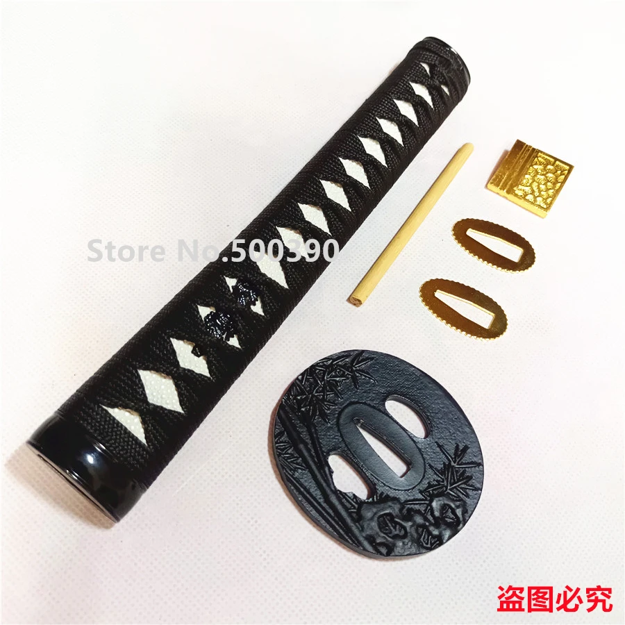 

New Handle Tsuka Alloy Tsuba Fuchi Kashira Menuki Habaki Seppas Fittings For Japanese Sword Samurai Katana A Set accessories