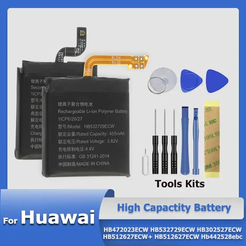 New 2024 HB472024ECW HB512627ECW HB532729ECW HB442528EBC HB512627ECW+ Battery For Huawei Watch 1 2 2Pro 4G GT2 42MM 46MM FTN-B19