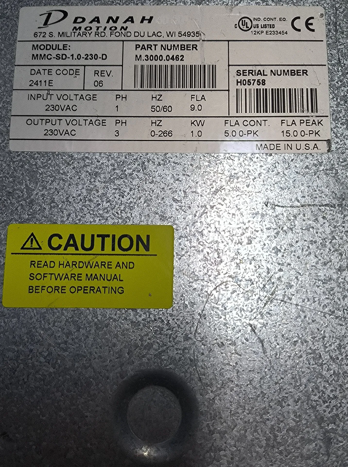 MMC-SD-1.0-230-D Servo Drive for Danaher MMC-SD-1.0-230-D