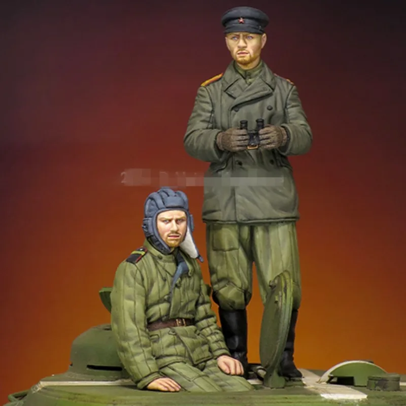 1/35 Scale Resin Figures Model Historical Military Scene Layout Diorama Tank Crew Set 2-Person Unassembled Unpainted 144