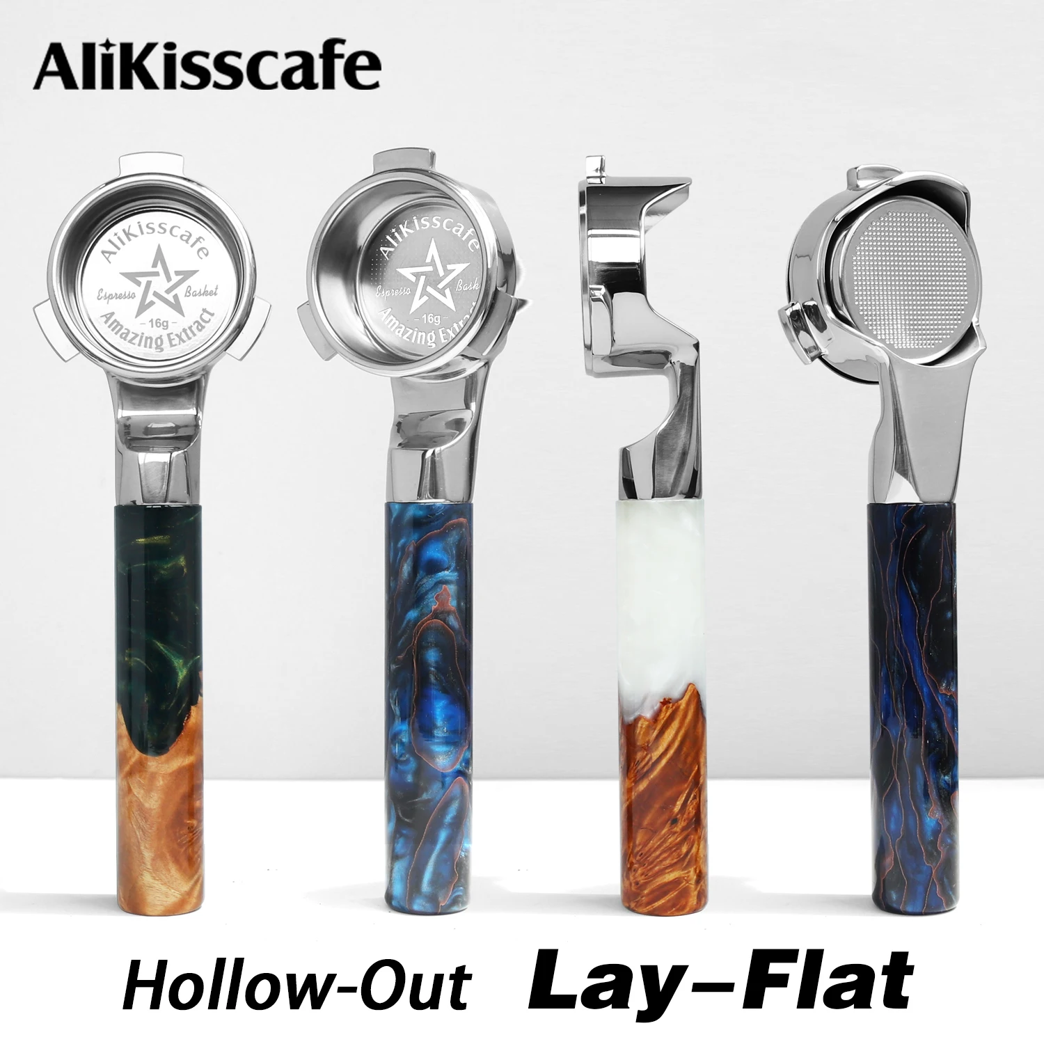 AliKisscafe Coffee Bottomless Portafilter 58mm 54mm 51mm Lay Flat for E61 Delonghi Breville Espresso Accessories Barista Tools