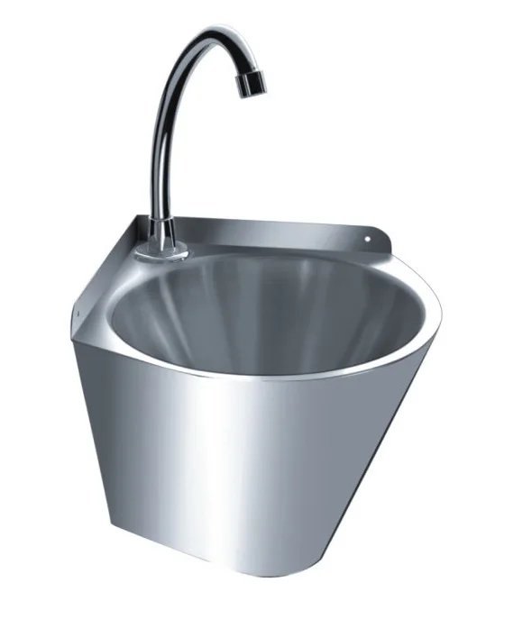 Small Hand Wash Basin Counter Top Modern Stainless Steel Wash Basin Sink for Hospital Outdoor Prison Apartment Bathroom