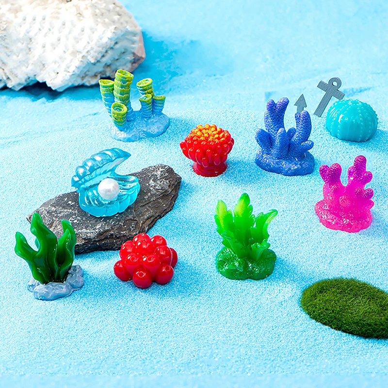 Colorful Resin Aquarium Mini Artificial Coral Shell Reef Landscape Fish Tank Underwater Ornament Aquarium Accessories