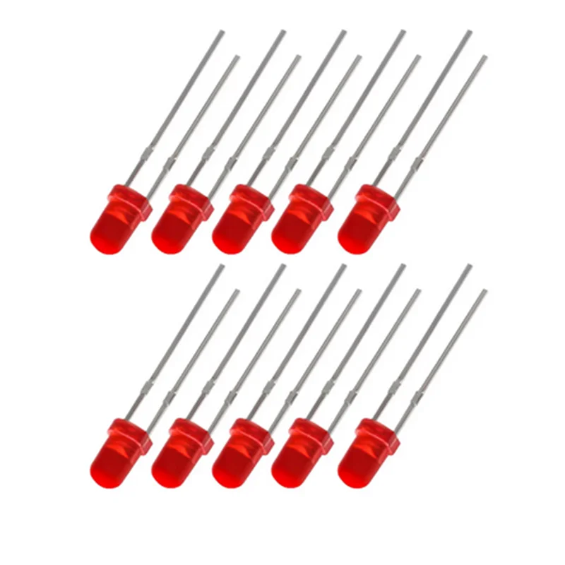 100PCS 3mm LED Diode 3V Multicolor Lamps White/Red/Yellow/Green/Blue Light Emitting Diodes Electronic Component image 6