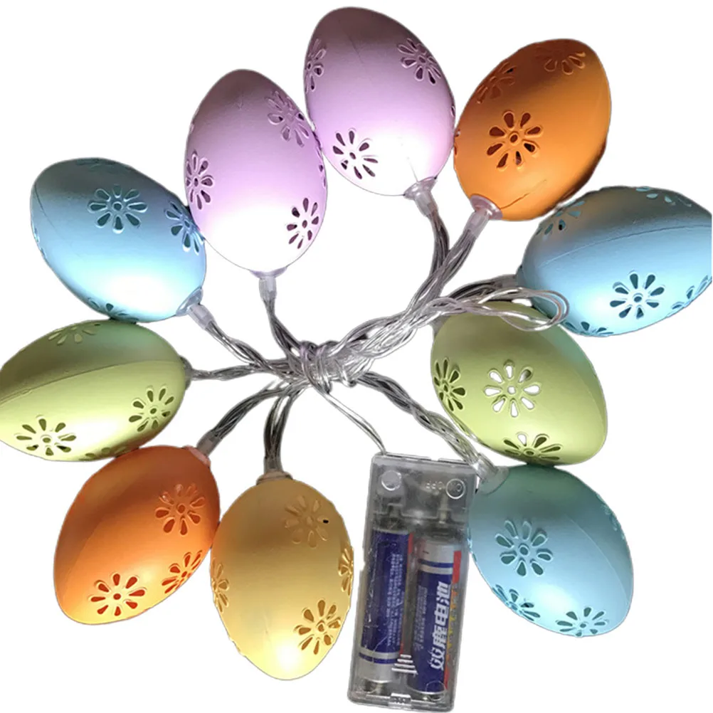 

Eggshell Decorations Easter Egg String Lamps Festival Party DIY Plastic Material Egg String Light Energy Saving