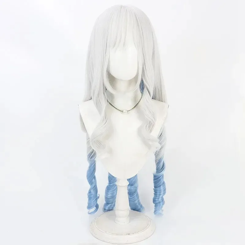 CyAnime Aikatsu Shirogane 릴리 스타 코스프레 의상 그라데이션 듀얼 컬러 헤어 할로윈 파티 역할 놀이 가발 + 무료 모자