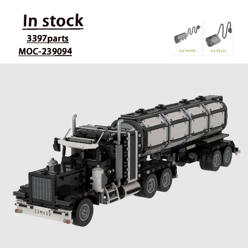 

MOC-239094 New Cargo Tanker Semi-Trailer Truck Building Block Model 3397 Parts Boys Children's Birthday Building Block Toy Gift
