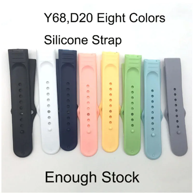 Y68スマートウォッチ用オリジナルシリコンストラップ,d20スマートウォッチストラップ,tpuベルト,d20 proブレスレット,交換用アクセサリー