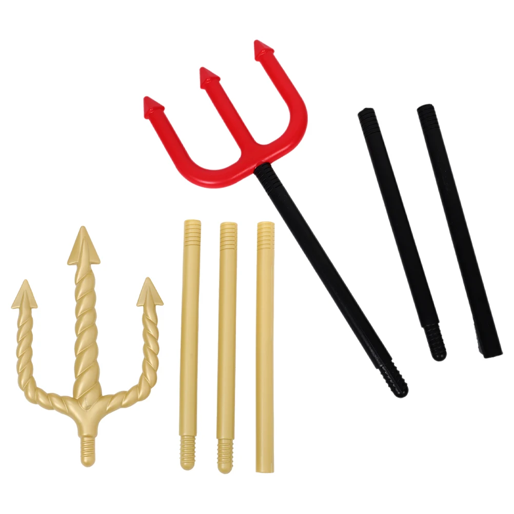 

2pcs Halloween Pitch Fork Prop Plastic Party Demon Fork Costume Accessories For Adults Cosplay Masquerade Stage